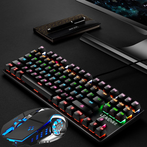 Teclado mecánico real de 87 teclas rosa, eje Cian, Chocolate, juego de escritura de oficina, teclado a4tech, teclados de máquina - Product Image 2
