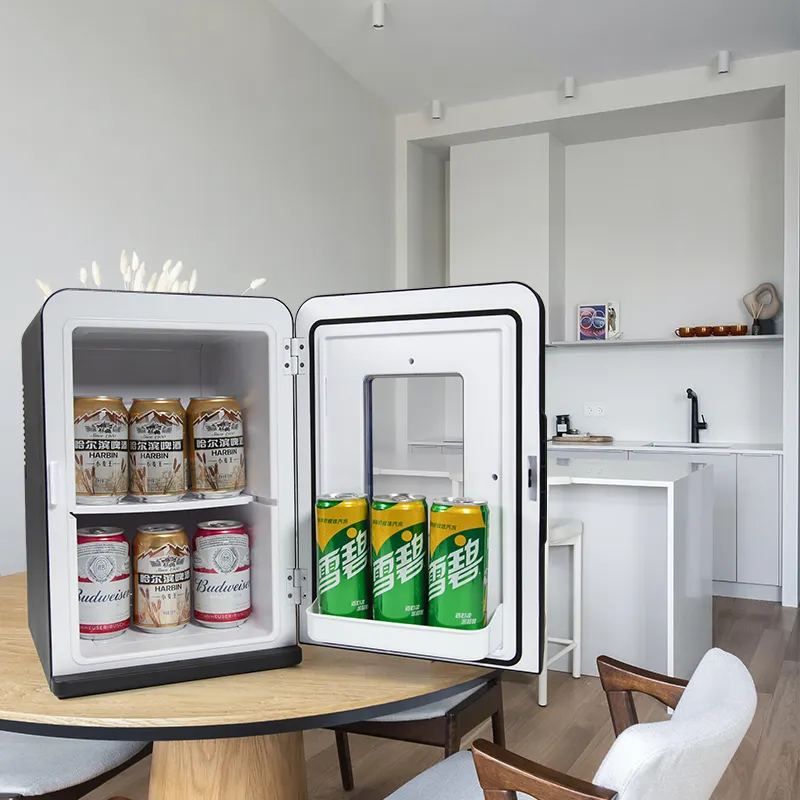 Açık 12 volt küçük buzdolabı buzdolabı yatak odası için taşınabilir seyahat buzdolabı araba için