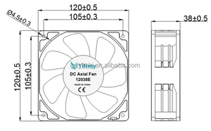 12038E High Flow 120*120*38mm DC Axial Cooling Fan 12038 Electric Power Source OEM &amp; ODM Customized Support