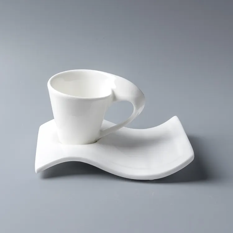 80-330ml白と色のセラミックコーヒーティーカップとソーサーの記事コーヒーカップとソーサーロゴ付き磁器ティーカップソーサーセット