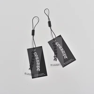 Sang Trọng 800gsm Các Tông Màu Đen Treo Thẻ Tùy Chỉnh Dập Nổi Quần Áo Nhãn Cho Hàng May Mặc Sinh Thái Thân Thiện-Sử Dụng Trên Túi Xách Và Giày - Product Image 3