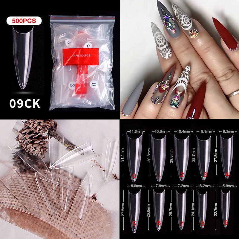 500 pieces bagged nails 09#transparent color