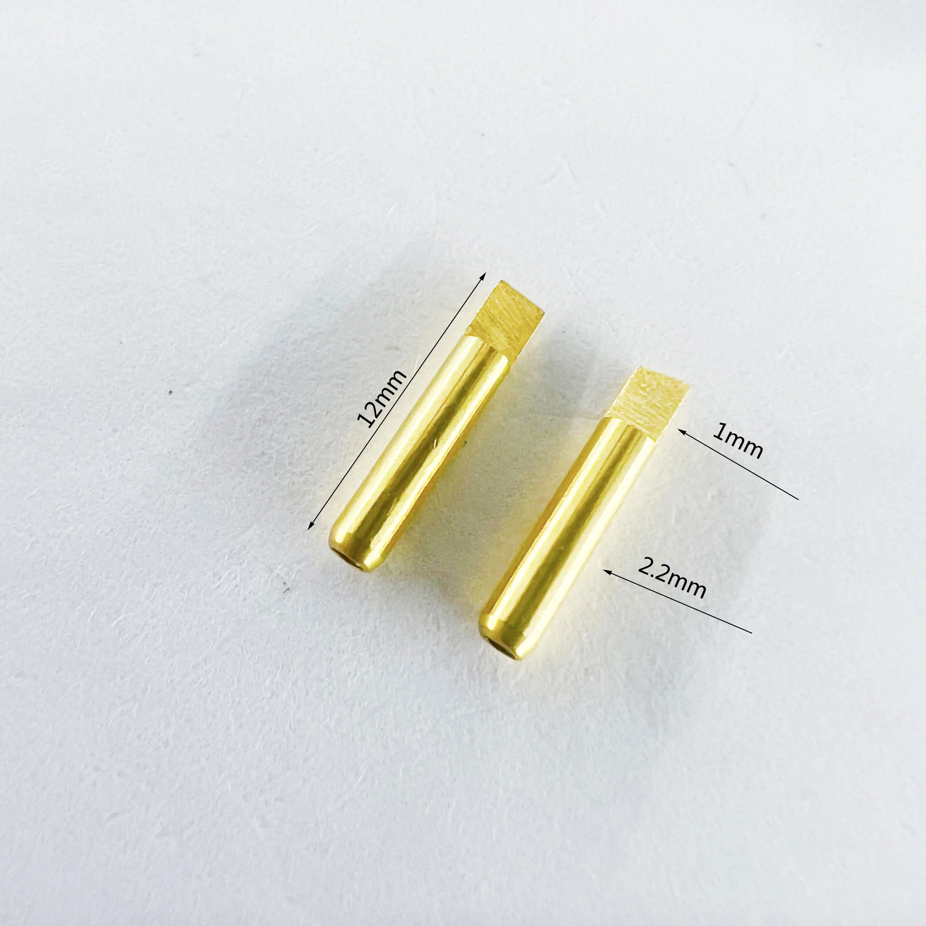 Cheap brass gold-plated current sensor terminal connector 1.2mm crown spring socket pin