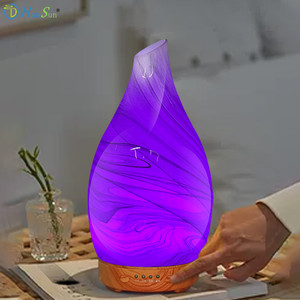 2025 новый деревянный и стеклянный диффузор эфирных масел ультразвуковой увлажнитель ночного света со стеклом ручной работы безводный таймер автоматического выключения - Product Image 5