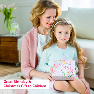 Kids Wireless Headphones for Kids Unicorn Bluetooth Headphones w/Microphone Adjustable Headband Over On Ear Headset Earphone