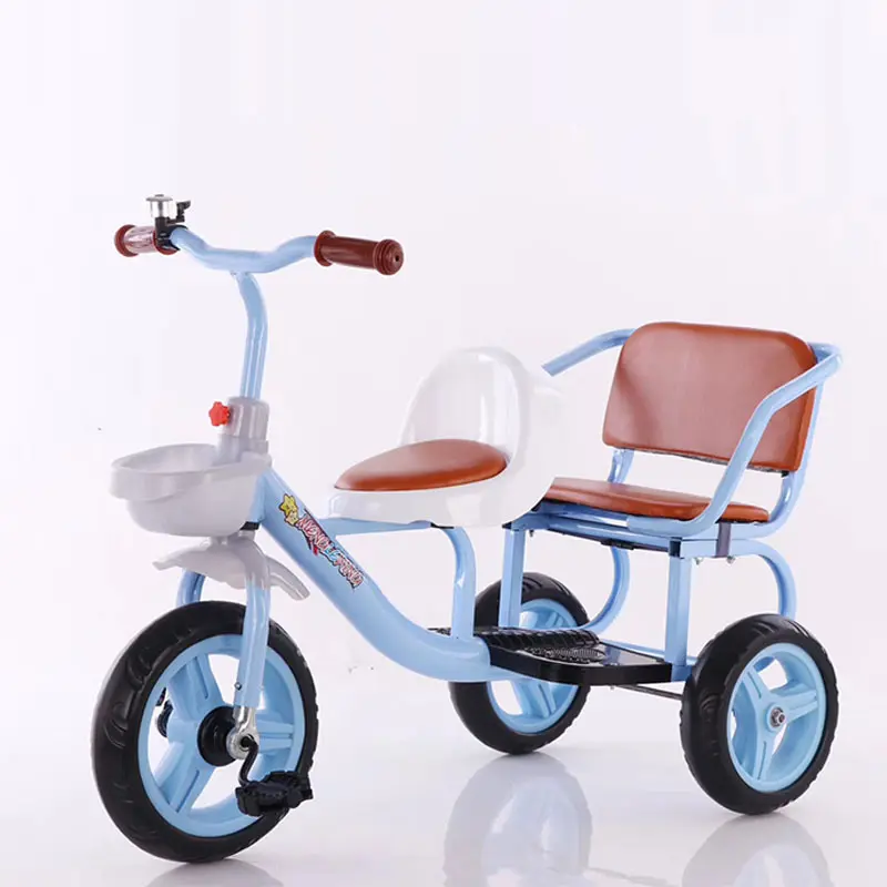 नई गुट थोक बच्चों Tricycle के साथ बिक्री के लिए दो सीट बच्चे जुड़वां Tricycle बच्चे तिपहिया साइकिलें