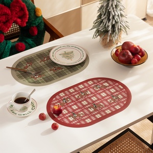 Thiết kế ban đầu giáng sinh placemats hình học bảng mat với rìa HD in PVC placemat cho bàn ăn giáng sinh Đảng - Product Image 4
