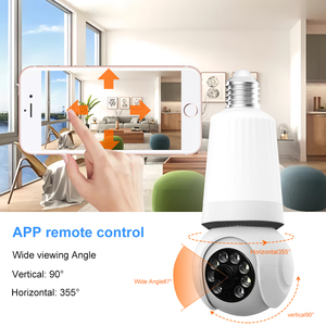1080P WIFI 3MP Cámara IP Uso en el hogar Smart 360 Bombilla LED panorámica con seguimiento de movimiento inalámbrico para seguridad en el hogar - Product Image 5