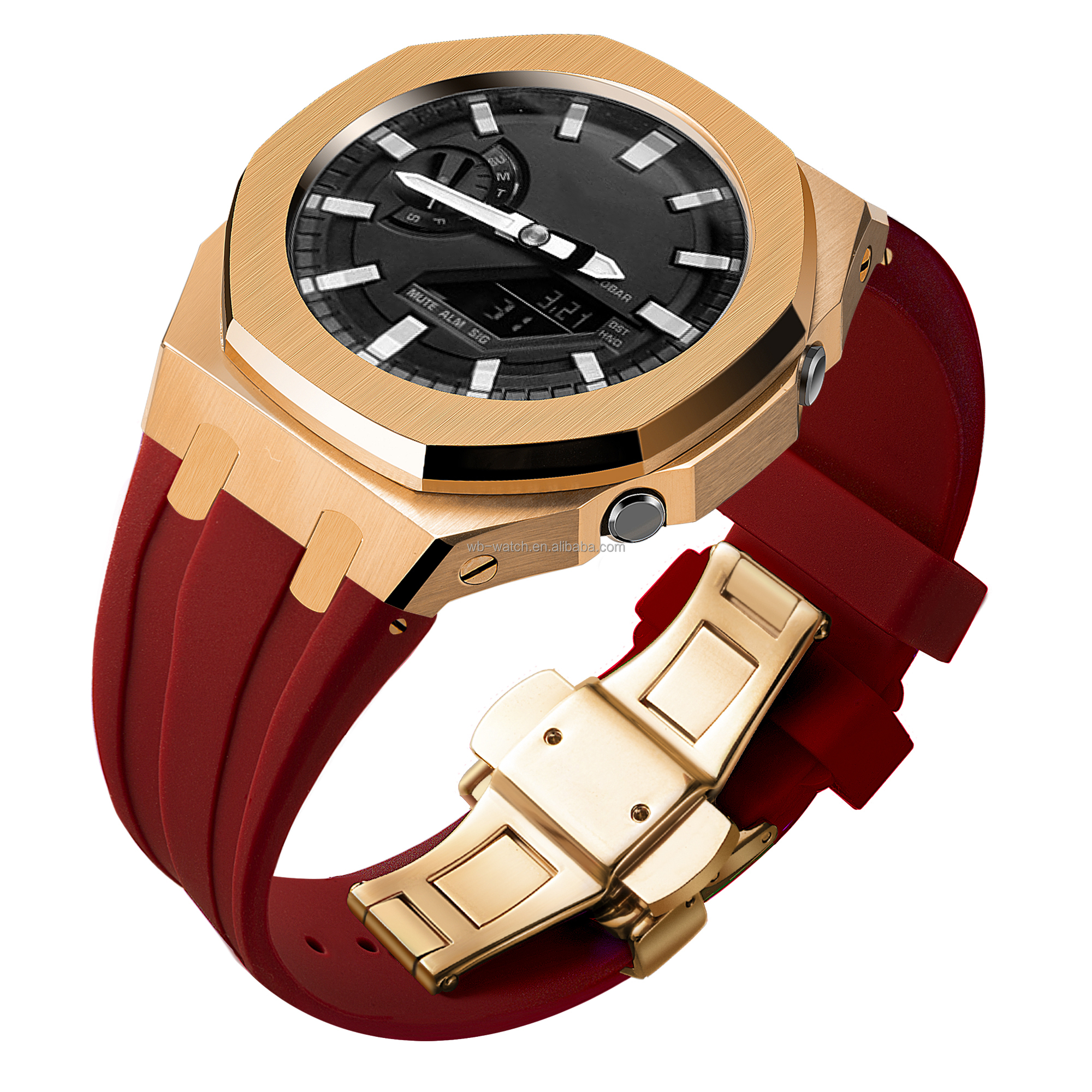 Rose Gold Case+Red Band
