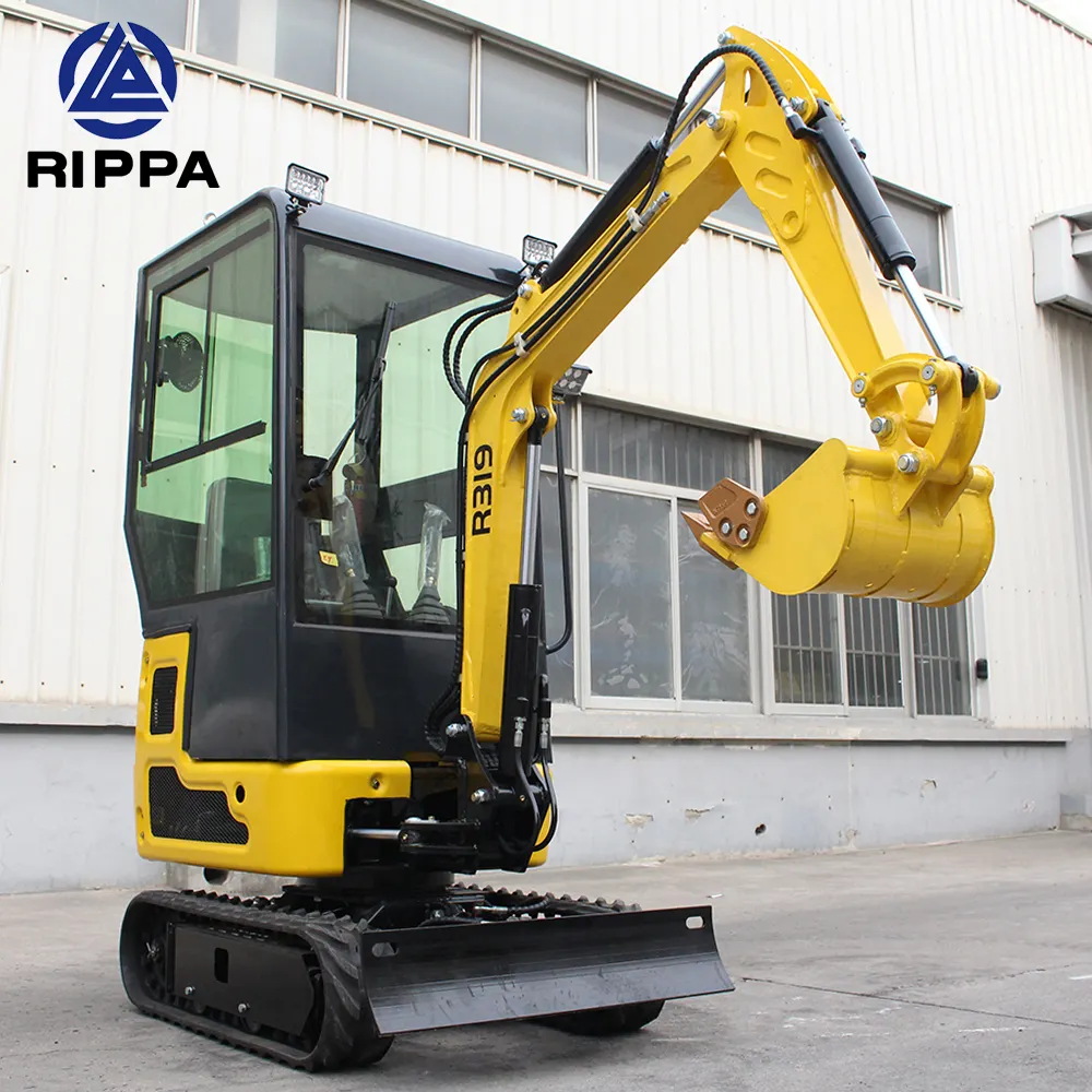 Rrippa รถขุดขนาดเล็กคูโบตา1.5Ton 0.8Ton 1Ton มอเตอร์ไฮดรอลิกพร้อมห้องโดยสารปิด