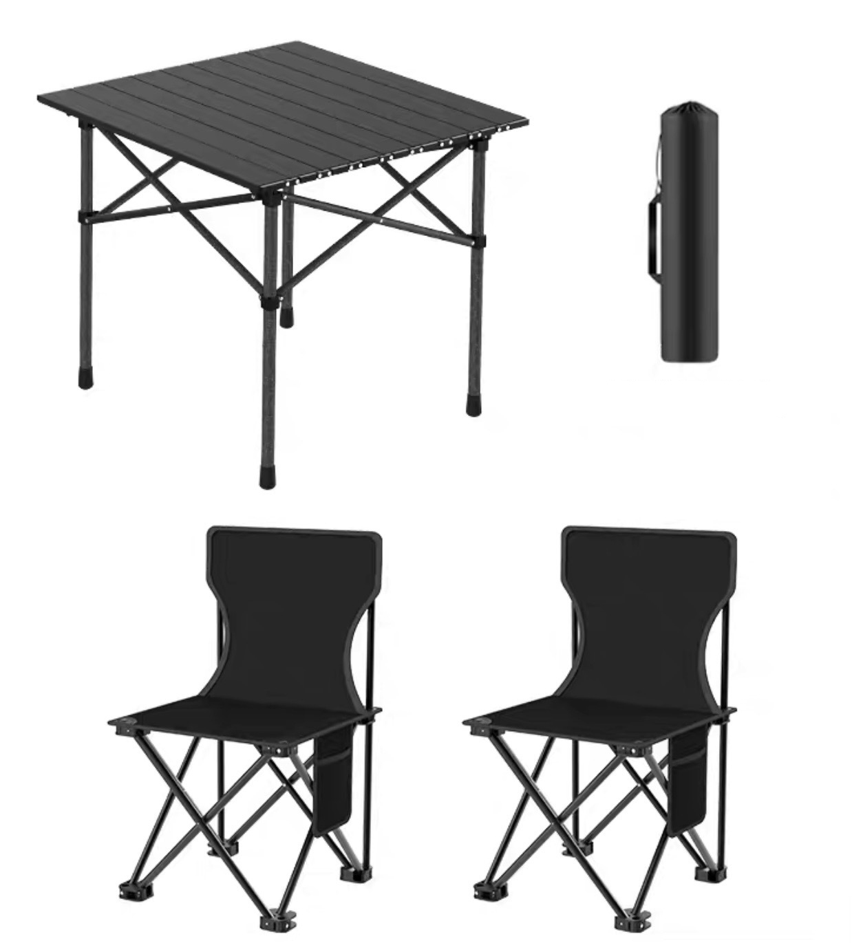 Black square table (50 * 50 * 53)+2 chairs