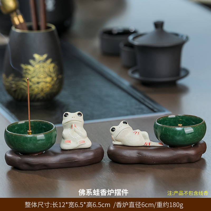 Brûleur d'encens Grenouille d'inspiration zen (Pack Combo)