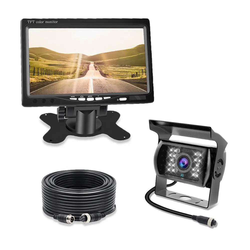 Digital de 7 pulgadas monitor de coche marcha atrás 1080P ahd Cámara inversa camión 24v 120 grados el sistema de visión trasera