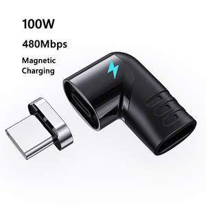 Ad1B PD 100W 480Mb/<strong>s</strong> Data Sync LED Elbow Fast Charger <strong>USB</strong> C Magnet <strong>Adapter</strong> Magnetic Type C Connector for Apple MacBook Pro Air - Product Image 1