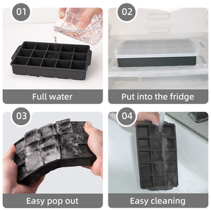 Molde de bloques de hielo de silicona reutilizable respetuoso con el medio ambiente personalizado, máquina para hacer pasteles y helados con logotipo impreso - Product Image 2