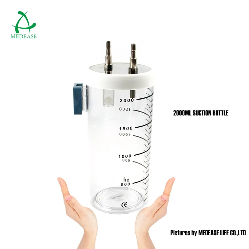 European Class B Standard Sterilization 2000ML Suction Bottle Polypropylene PP Material