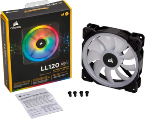 コルセアLL120 RGB LEDファン照明ノード付きPRO限定時間割引コンピューター用コンピューターケースホワイトカラー - Product Image 1