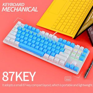 便宜的价格OEM K400 USB 87键迷你有线RGB LED机械游戏键盘为玩家台式电脑 - Product Image 6