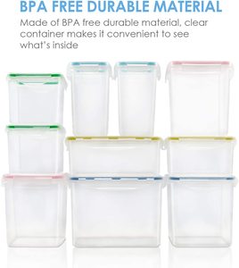 双酚a免费厨房10pcs套装密闭烘焙糖粉食品储存容器罐可堆叠食品储存容器 - Product Image 5