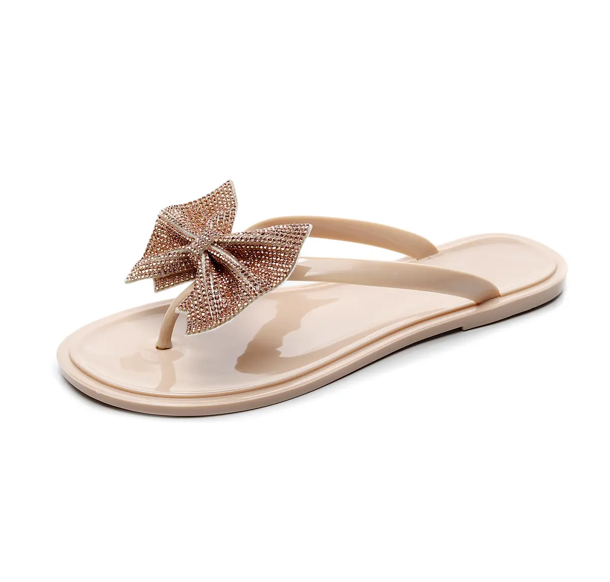 Femminile di estate flip-flop arco flash diamante mestiere sandali casual pantofole gelatina di cristallo