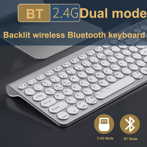 Inalámbrico BT y 2,4G Modo dual Backit Keyboard Multi-dispositivo Tipo C Recargable Light up Keyboard para PC,Laptop,Windows - Product Image 6