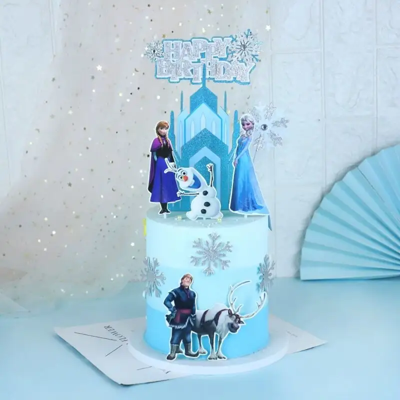 Elsa principessa Toppers torta inverno principessa forniture di compleanno fiocco di neve tema della torta decorazione per la ragazza