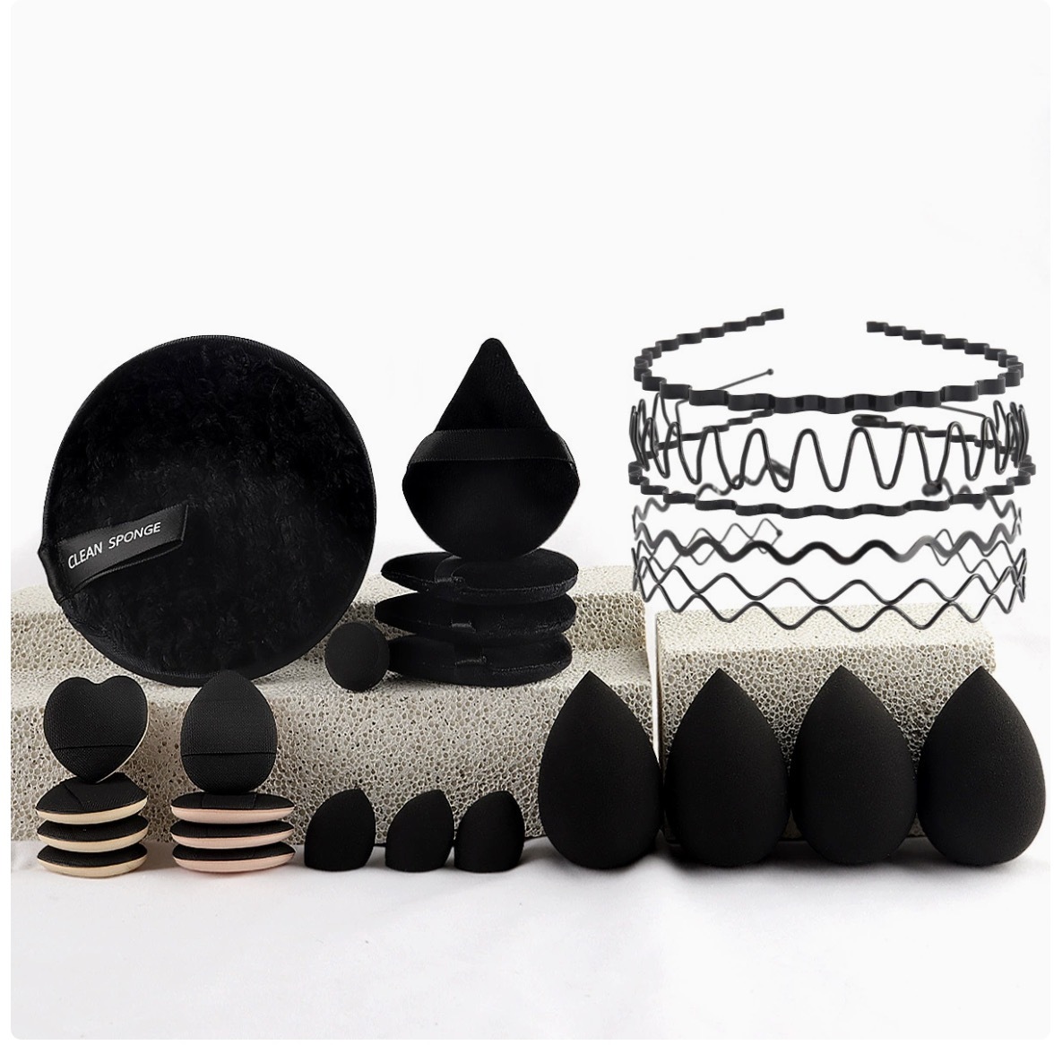 26 pièces noires avec fermoir pour cheveux