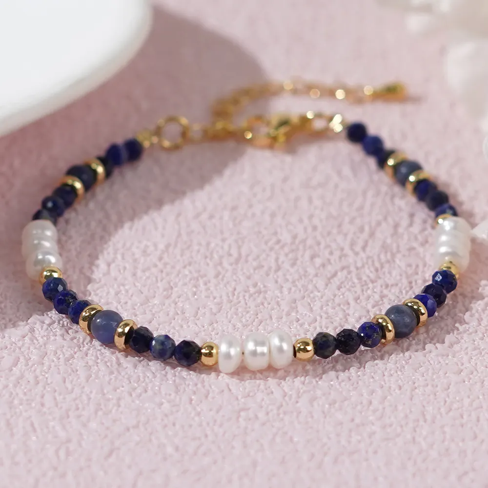 Go2boho regali per l'anniversario di san valentino 2024 delicati braccialetti di gemme curative con pera d'acqua dolce per donne che progettano gioielli