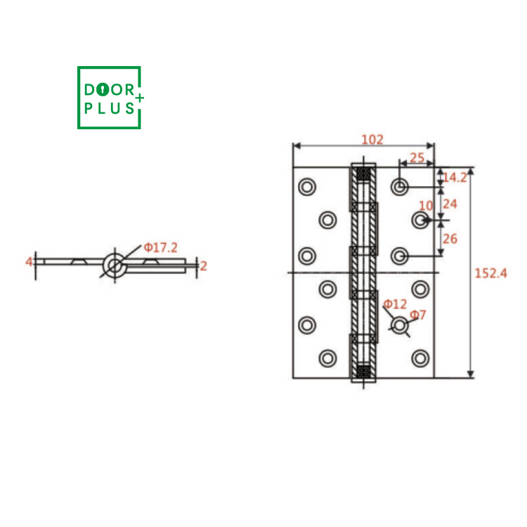 Doorplus Australia and Canada Popular Security 3D Adjustable Hidden Single Swing Folding Door Hinge