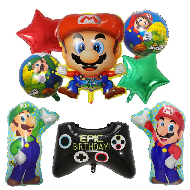 Cartoon Super Mario Bros Gamepad Foil Balloons Set Game On Theme Balloon Set decorazioni per feste di compleanno per bambini forniture per palloncini