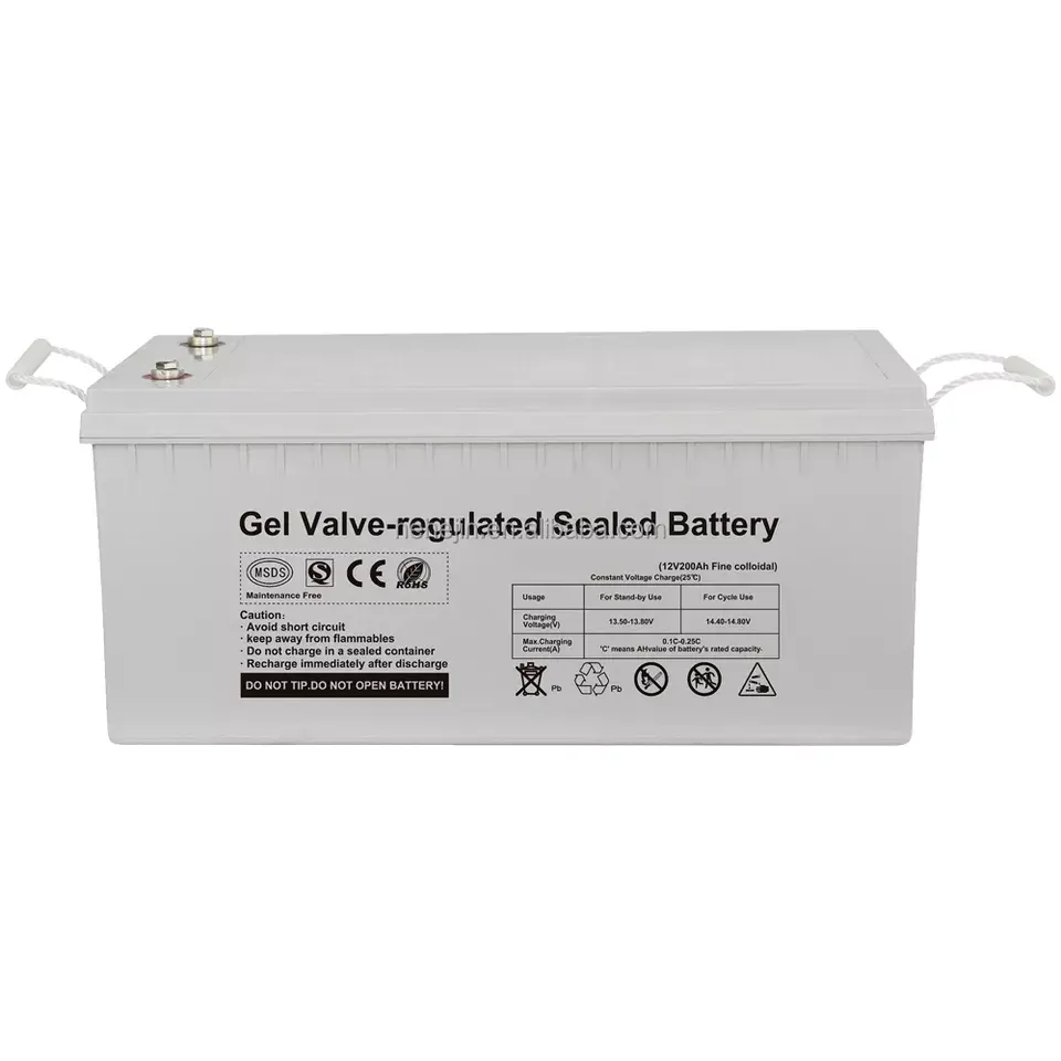 PowMr 12v 100ah 200ah Gel Lead Acid Battery Household Ideal 12V 100ah Solar New Energy Solar Gel Rechargeable Battery