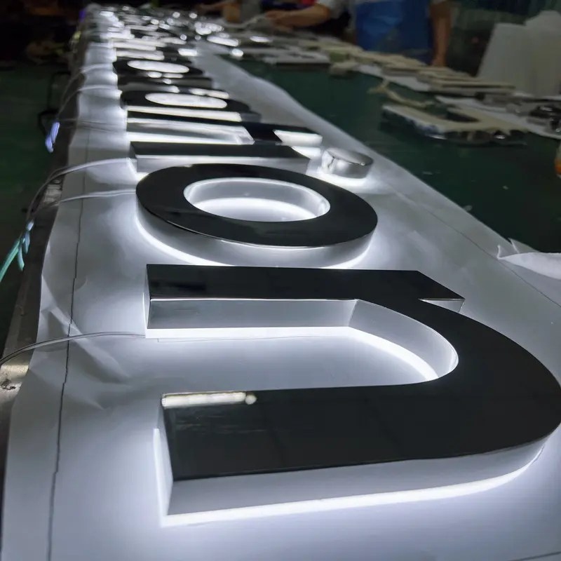 Custom Laser Cutting 3d Titanium Signage 304 Mirror Stainless Steel Letter Sign For store