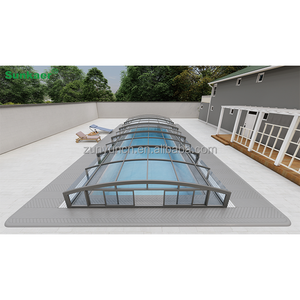 高品质隔热强风阻游泳池实心盖高铝型材伸缩泳池外壳 - Product Image 3