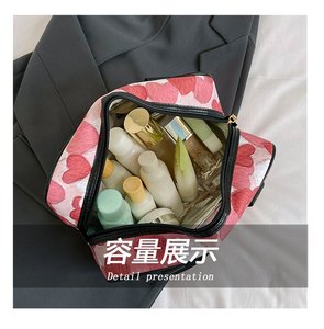 3 adet set temizle makyaj çantası kadınlar temizle PVC kozmetik çantası kılıfı lady tuvalet makyaj çantası özel logo desen see through - Product Image 3