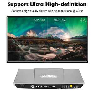 TESmart2ポートhdmiビデオスイッチャーkvmスイッチボタンホットキーIRリモートマウスジェスチャー2x1 HDMIKVMスイッチを介して簡単に制御 - Product Image 5
