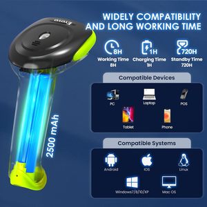 Eyoyoyo אלחוטי Bluetooth usb קווית <span class=keywords><strong>qr</strong></span> קוד אוטומטי מדויק מהיר מדויק מדויק 1d 2d 2d d
