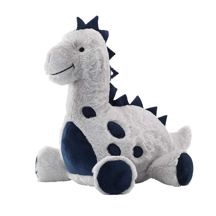 A087-dinosaurio de peluche azul y gris para bebé, juguete de dinosaurio de peluche suave y esponjoso
