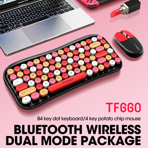 ポータブル2.4GHzワイヤレスコンピューターキーボードとマウスコンボ84キーマルチカラープラグアンドプレイUSBレシーバーワイヤレスキーボードセット - Product Image 4