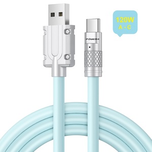 AC1A sıvı silikon hissediyorum USB C OD 6.0mm kalın kordon hızlı şarj cep telefonu şarj cihazı 120W tip C hızlı şarj kablosu - Product Image 1