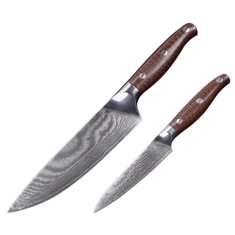 New Item Set Handmade VG10 67 Lớp Damascus Thép 8 Inch 5 Inch Damascus Knife Set