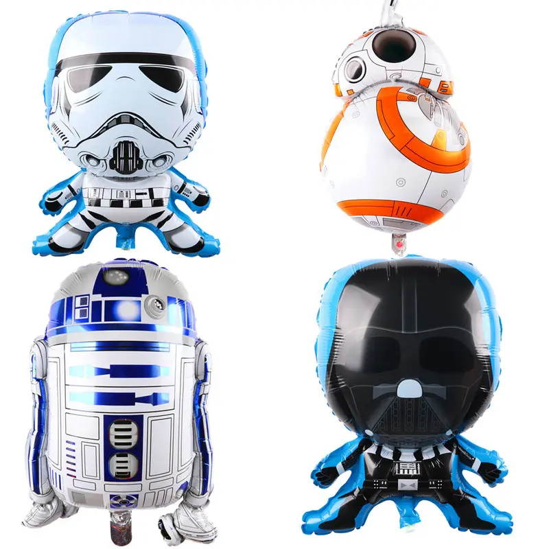 4 Pcs חדש מכירה כוכב R2D2 BB8 רובוט סרט אלומיניום בלון ילדים מסיבת צעצוע
