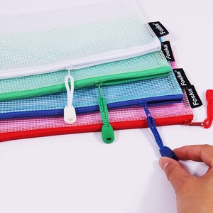 Foska văn phòng phẩm và trường học Nguồn cung cấp rõ ràng PVC vải Pouch túi đầy màu sắc 4 Kích cỡ lưới <span class=keywords><strong>Zip</strong></span> khóa nhựa tập tin thư mục cho tài liệu - Product Image 5