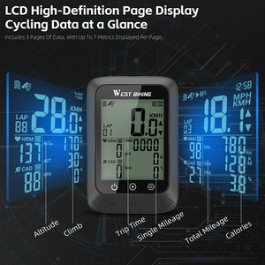 West Biking Inalámbrico GPS Ciclismo Computadora Bicicleta de carretera Velocidad digital Odómetro Bicicleta Computadora con frecuencia cardíaca Mtb Bicicletas Ciclo - Product Image 5
