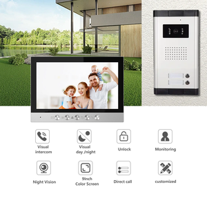 Video Tür Telefon 2 Apartment Intercom-Systeme für Apartment gebäude 9-Zoll-Türklingel Bildschirm - Product Image 1