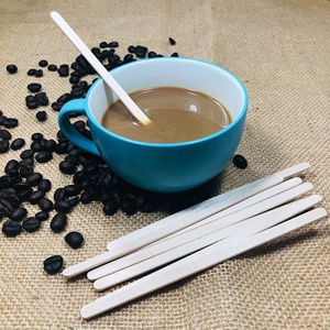 個別に木製の紙で包まれた無料サンプルが提供されますコーヒー用のラウンドエンドエコフレンドリーバーチウッド使い捨て木製スターラー