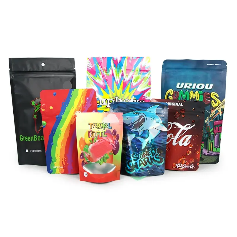 Stampa 7.0 grammi bustina Bolsa 1lb oncia 14g 28g mezza confezione con Zip metallica personalizzata cibo 3.5 sacchetto di Mylar a prova di odore