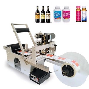 Desktop Kleine manuelle runde Flasche Weinflasche Klebe etikett ier maschine mit Datums codierung Druck gerät - Product Image 2