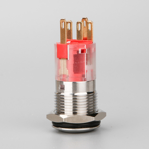HBAN 16mm paslanmaz çelik halka ledli basmalı düğme anahtarı IP67 | UL CE RoHS sertifikalı Metal Pin ile açık endüstriyel kontrol - Product Image 2