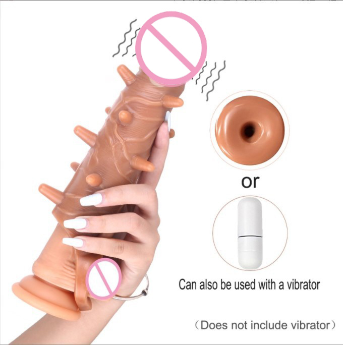 XF007 Estensore vibrante in silicone marrone