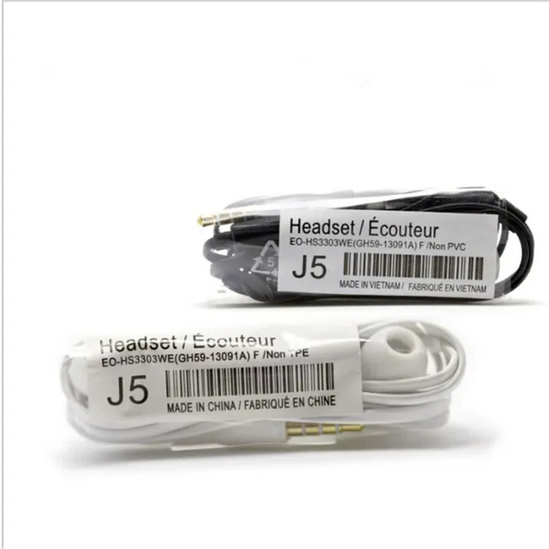 Auriculares manos libres j5 con micrófono y volumen, auriculares para teléfonos móviles samsung S4, venta al por mayor
